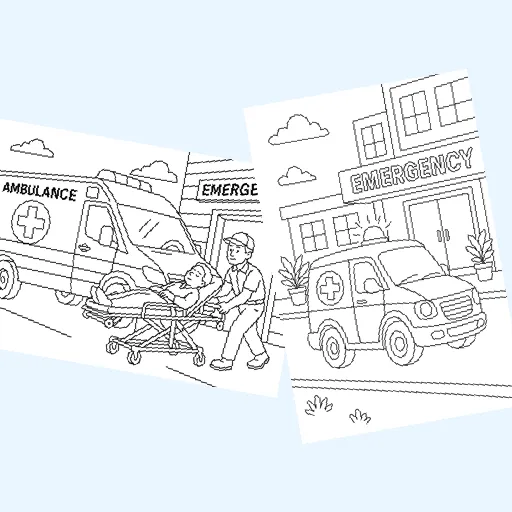 Free ambulances coloring pages for kids
