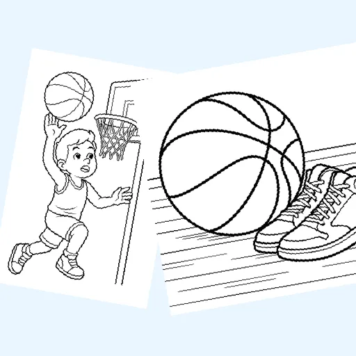 Free basketball coloring pages for kids