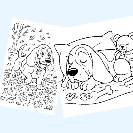 Free basset hound coloring pages for kids