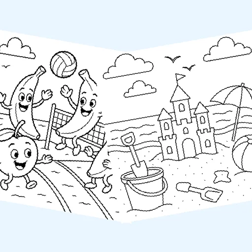 Free beaches coloring pages for kids