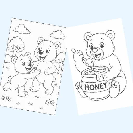 Free bears coloring pages for kids