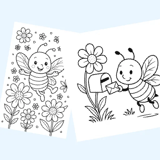 Free bees coloring pages for kids