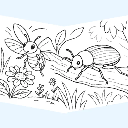 Free beetles coloring pages for kids