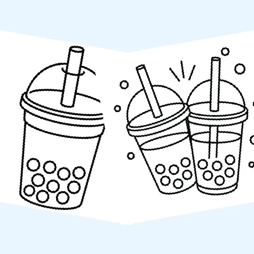 Free bubble tea coloring pages for kids
