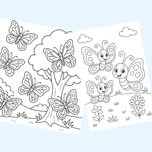 Free caterpillars & butterflies coloring pages for kids