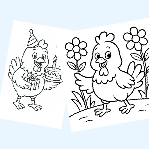 Free chickens coloring pages for kids