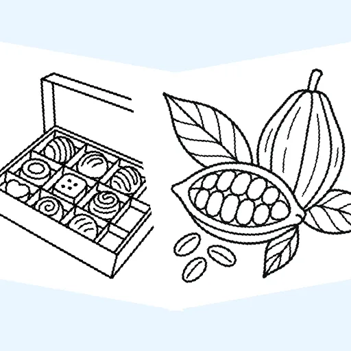 Free chocolate coloring pages for kids