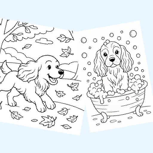 Free cocker spaniel coloring pages for kids