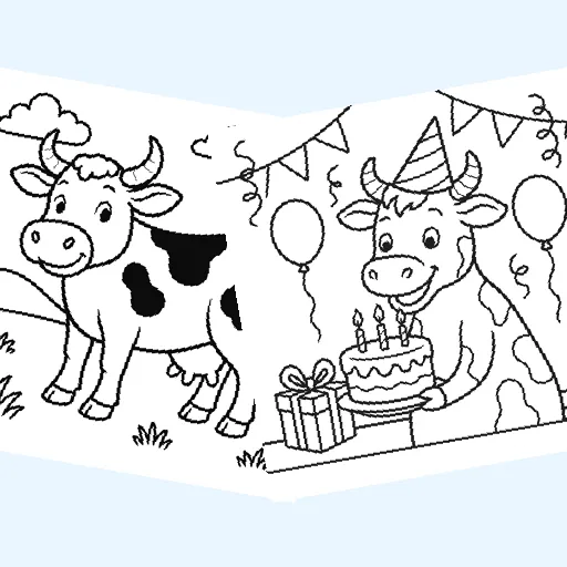 Free cows coloring pages for kids