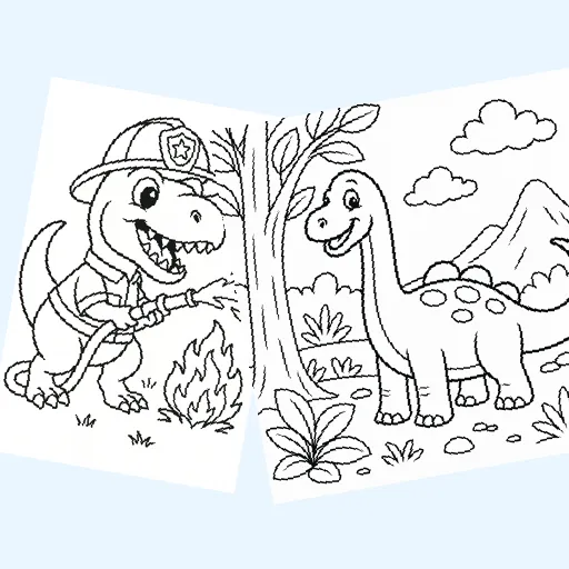 Free dinosaurs coloring pages for kids