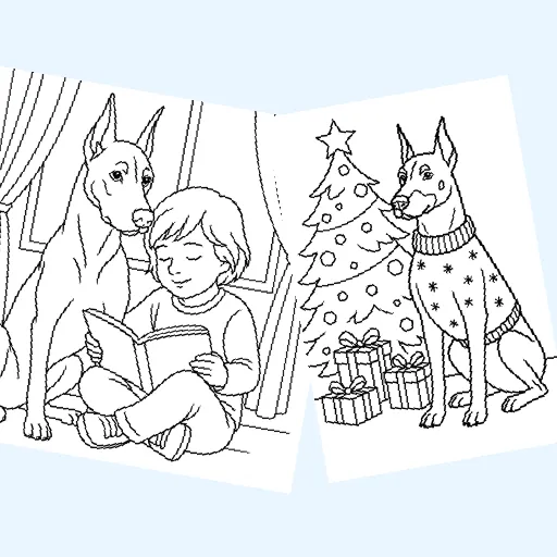 Free doberman coloring pages for kids