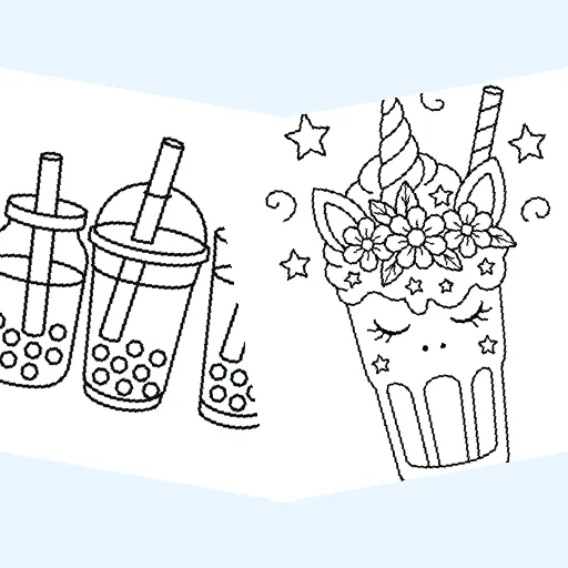 Free drinks coloring pages for kids