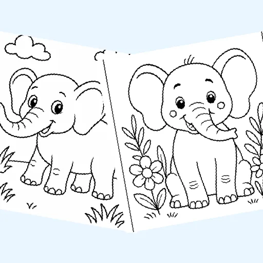 Free elephants coloring pages for kids