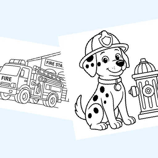 Free fire trucks coloring pages for kids