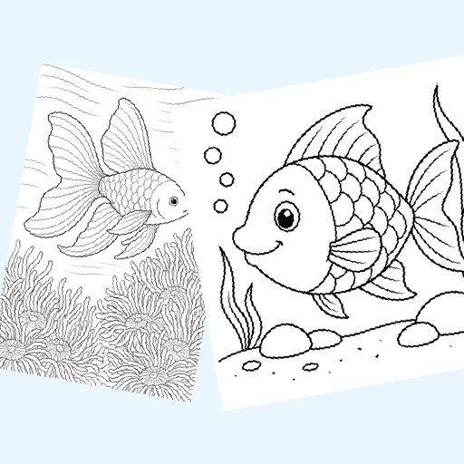 Free fish coloring pages for kids