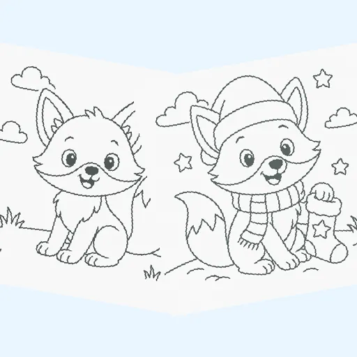 Free foxes coloring pages for kids