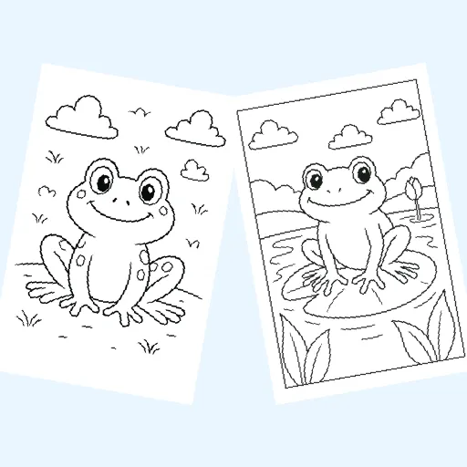 Free frogs coloring pages for kids