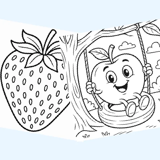 Free fruits coloring pages for kids