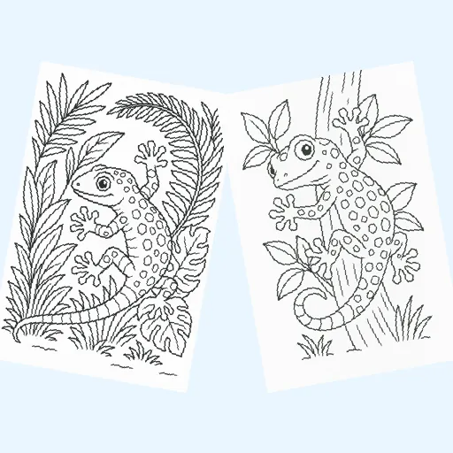Free geckos coloring pages for kids