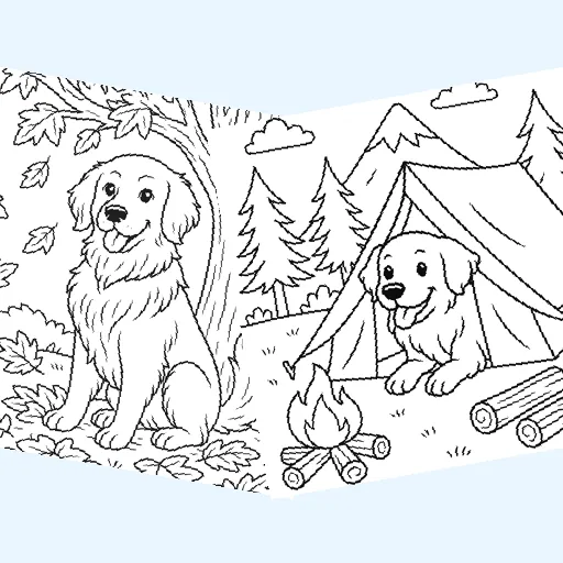 Free golden retriever coloring pages for kids