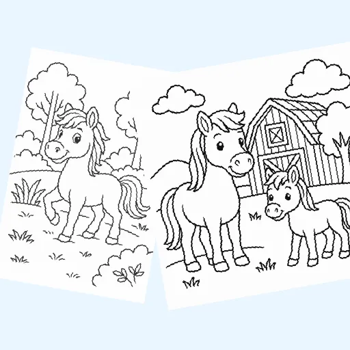 Free horses coloring pages for kids