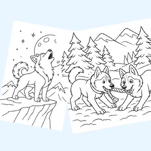 Free husky coloring pages for kids
