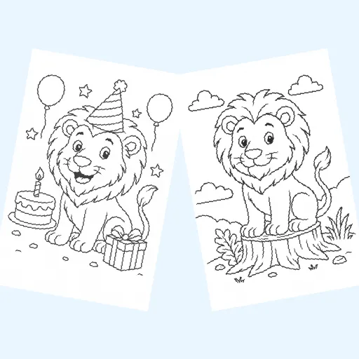 Free lions coloring pages for kids