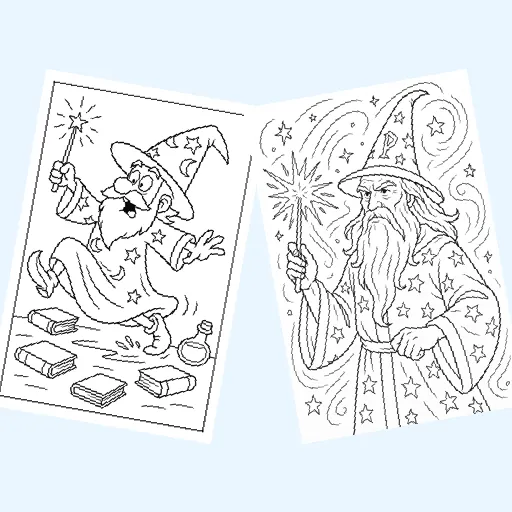 Free magic & wizards coloring pages for kids