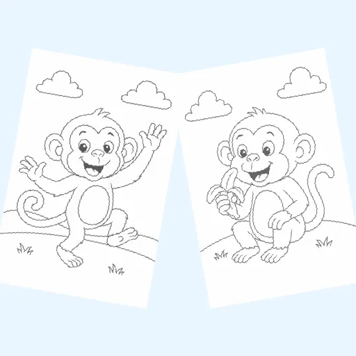 Free monkeys coloring pages for kids
