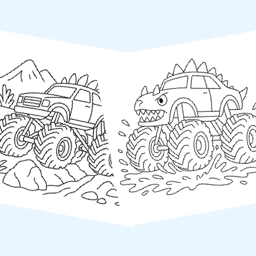 Free monster trucks coloring pages for kids