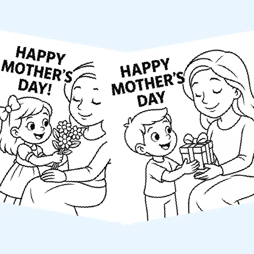 Free mothers day coloring pages for kids