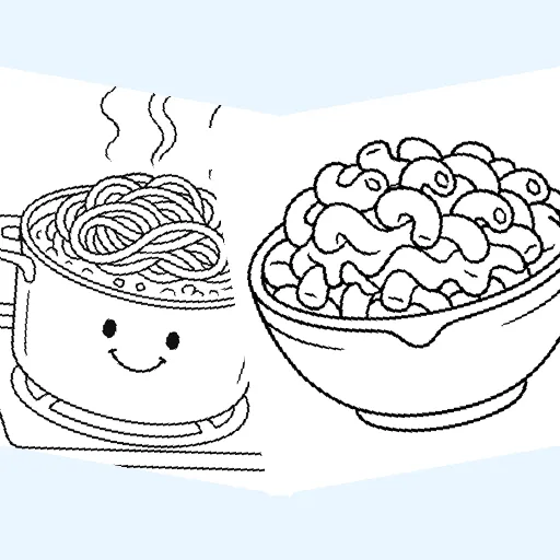 Free pasta coloring pages for kids