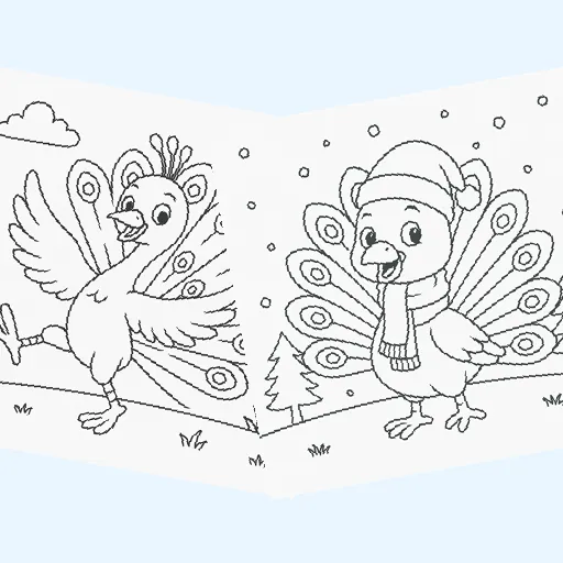 Free peacocks coloring pages for kids