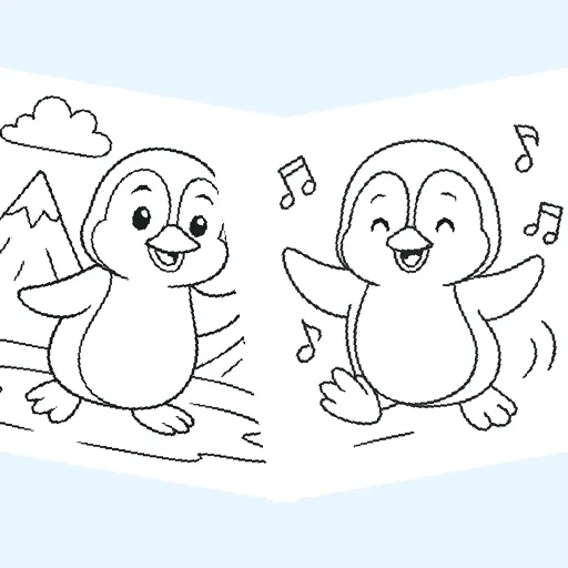 Free penguins coloring pages for kids
