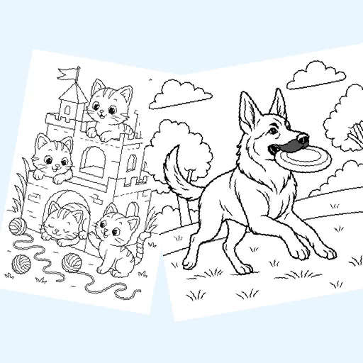 Free pets coloring pages for kids