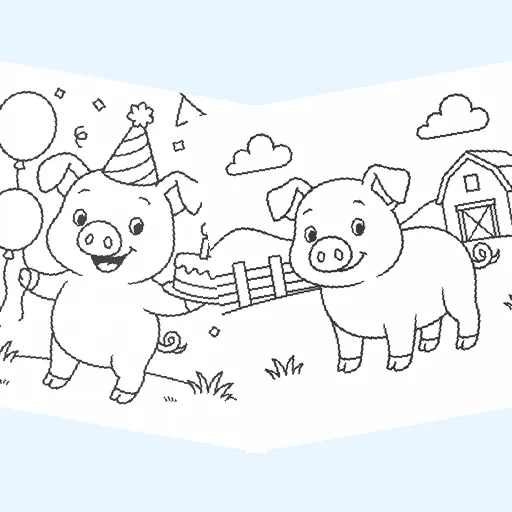 Free pigs coloring pages for kids