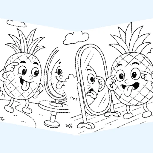 Free pineapples coloring pages for kids