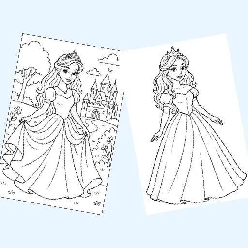 Free princesses coloring pages for kids