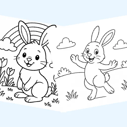 Free rabbits coloring pages for kids