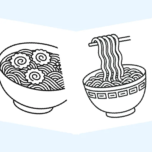 Free ramen noodles coloring pages for kids
