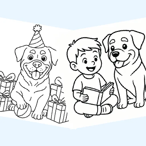 Free rottweiler coloring pages for kids