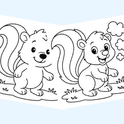 Free skunks coloring pages for kids