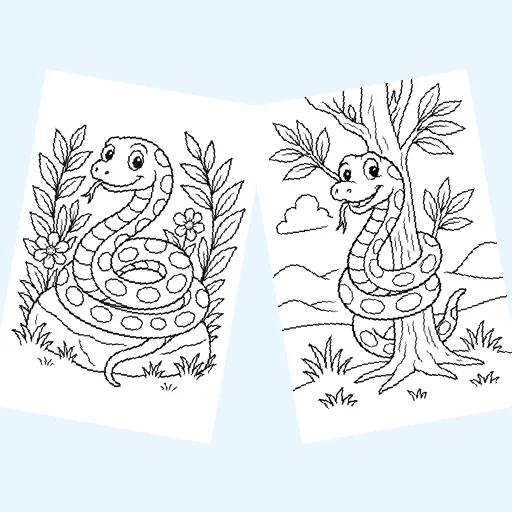 Free snakes coloring pages for kids