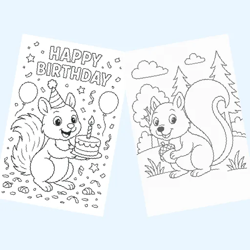 Free squirrels coloring pages for kids