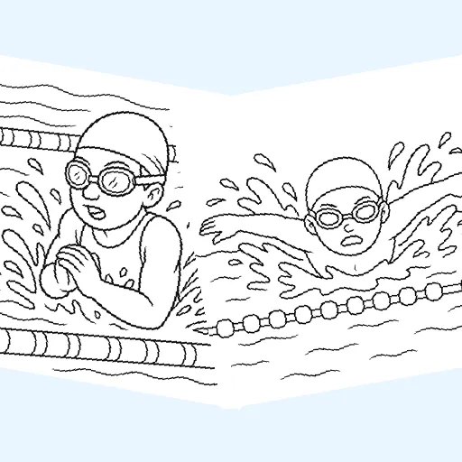 Free swimming coloring pages for kids