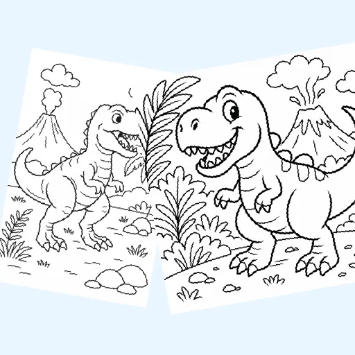 Free t rex coloring pages for kids
