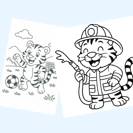 Free tigers coloring pages for kids