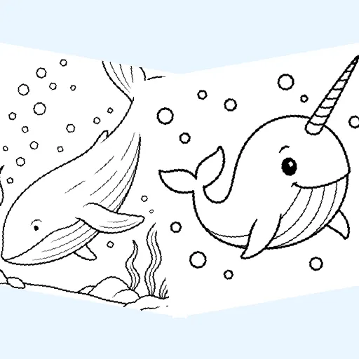 Free whales coloring pages for kids