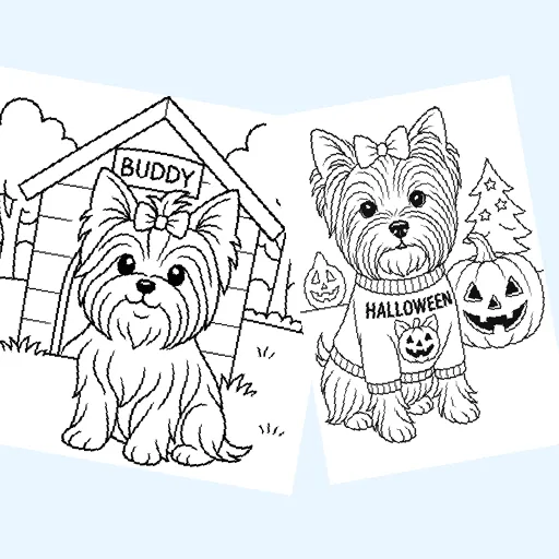 Free yorkshire terrier coloring pages for kids