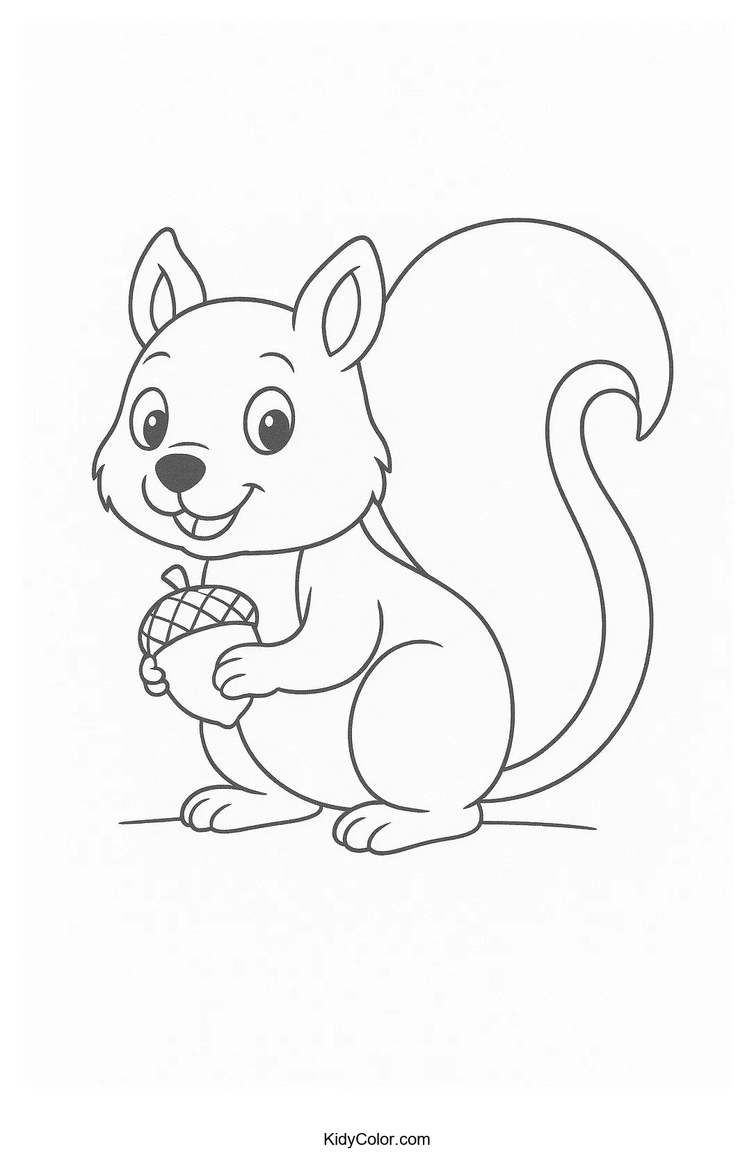 Squirrel holding an acorn